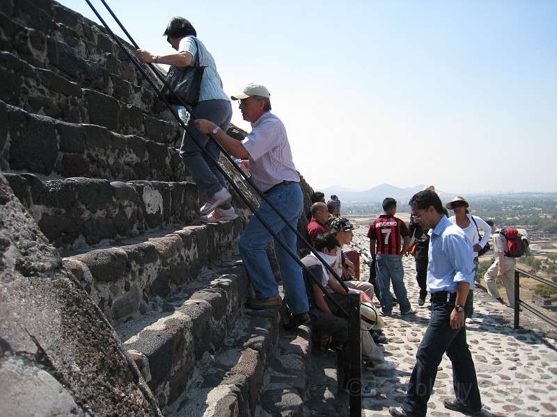 Mexico Pyramids - Mexico City 2009 0370.jpg - A trip to the Teotihuacan area of Mexico to visit the pyramids. A vast complex and a great climb to the top. This was followed by lunch in a cave, then a visit to the historical center of Mexico City. March 2009.